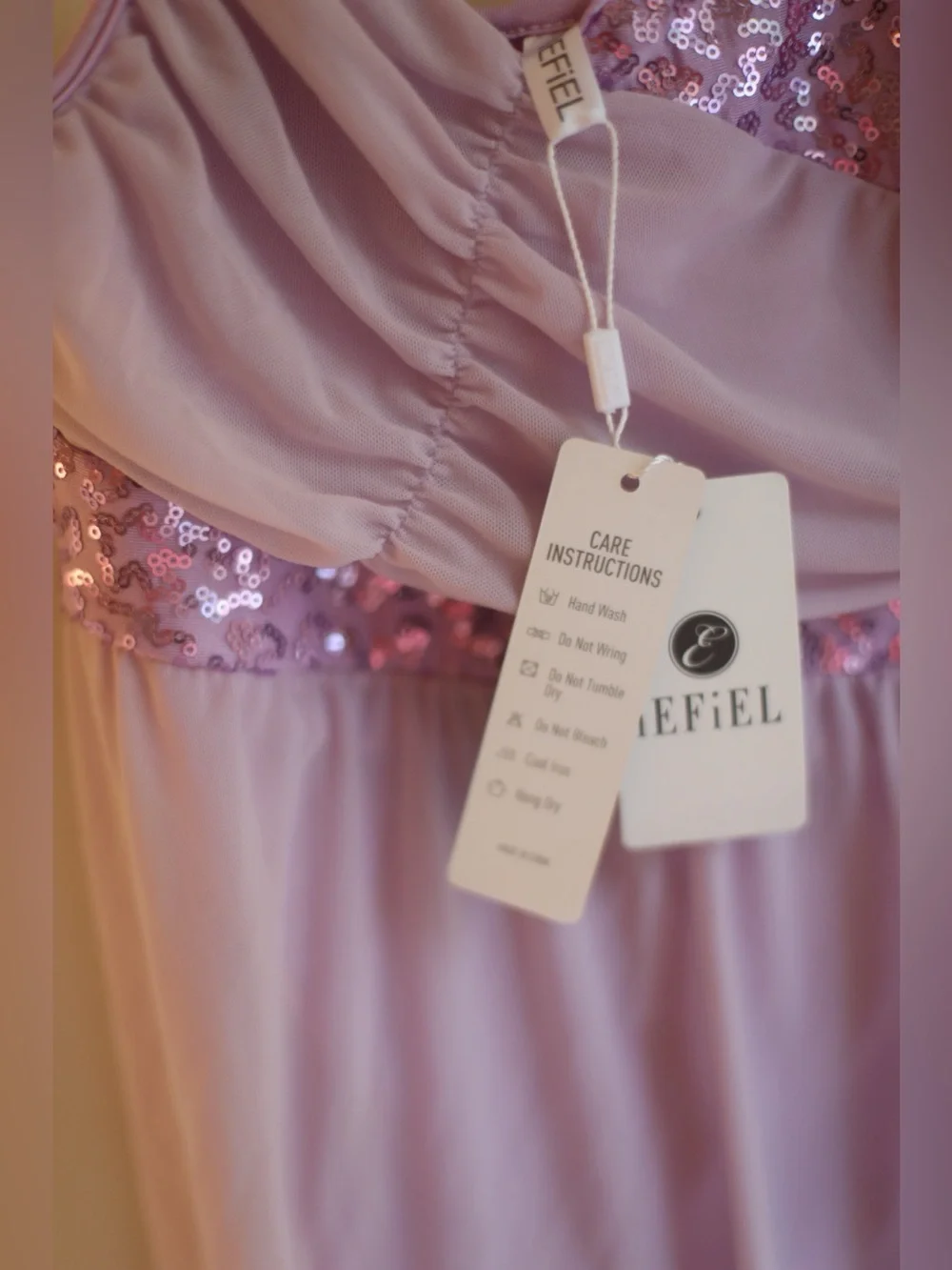 NWT Girls Lavendar Sequin Dress XL Dance Ballet